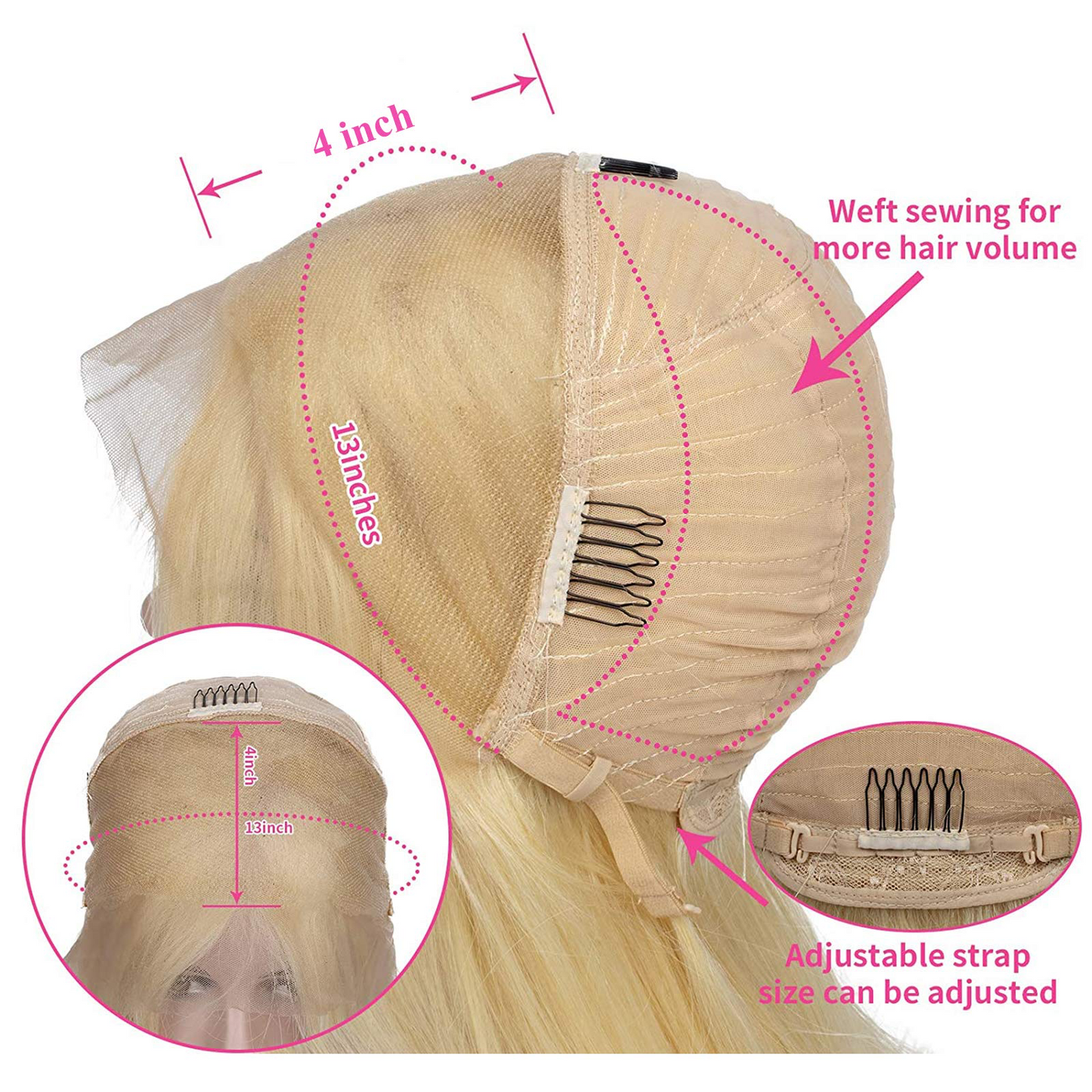 Blonde Straight 13x4 Transparent Lace Front Wig