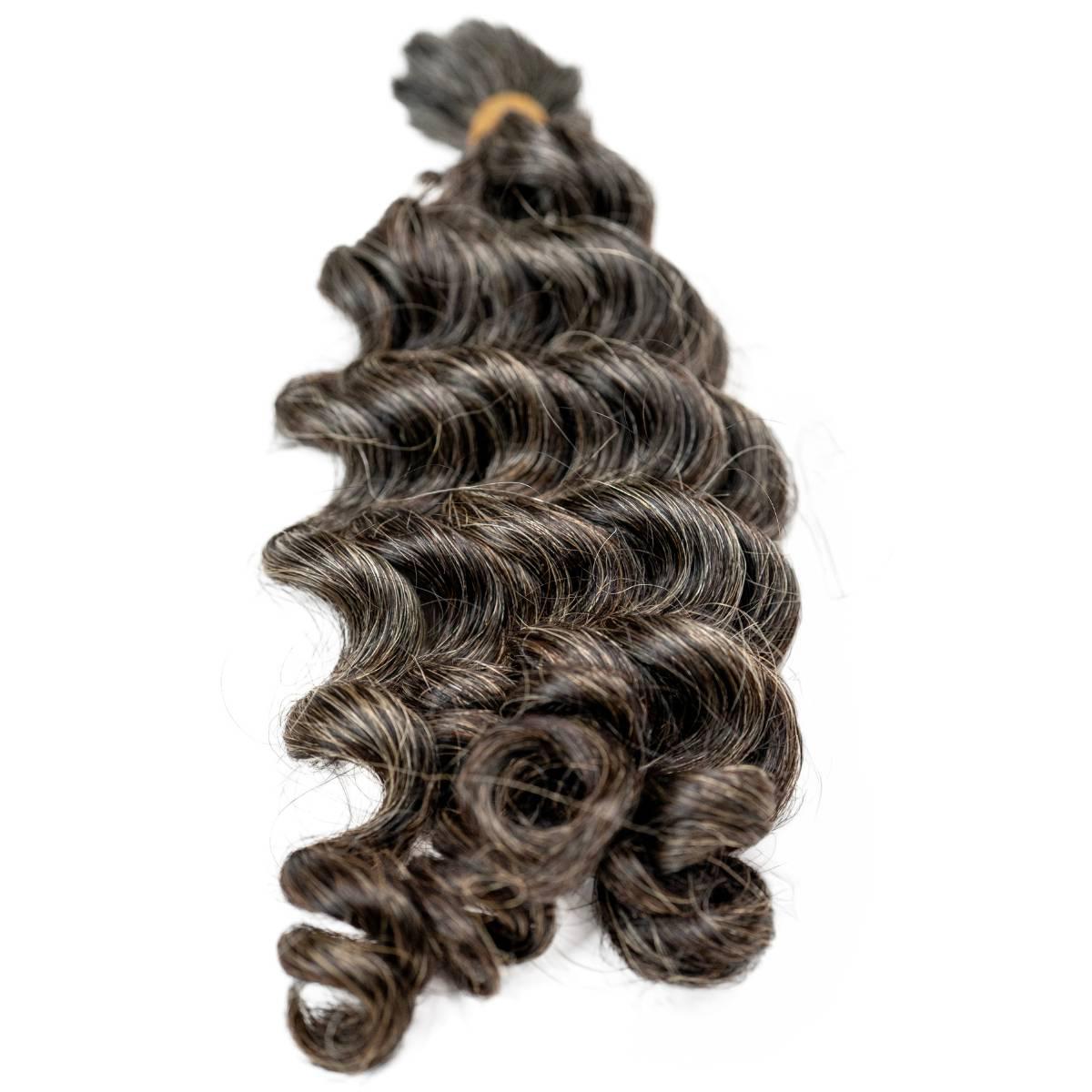 Raw Vietnamese Natural Gray Curly Bulk Human Hair Extensions